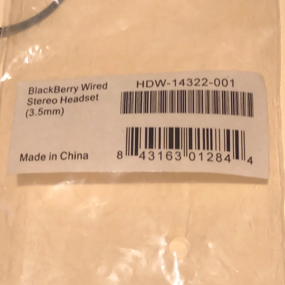 BlackBerry Wired Stereo Headset 3.5mm Original OEM HDW-14322-001